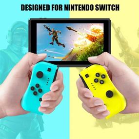 img 3 attached to 🎮 Etpark Joy Con Controller Compatible with Nintendo Switch Lite, Wireless Controller Replacement for Switch Joy Pad, Dual Shock, Blue and Yellow with Grip