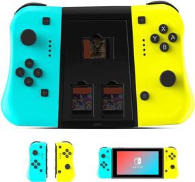 img 4 attached to 🎮 Etpark Joy Con Controller Compatible with Nintendo Switch Lite, Wireless Controller Replacement for Switch Joy Pad, Dual Shock, Blue and Yellow with Grip