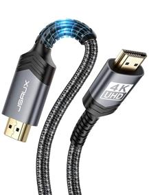 img 4 attached to 🔌 JSAUX 4K HDMI Cable 6ft - 1 Pack, High Speed 18Gbps HDMI 2.0 Cord, 4K 60Hz HDR, HDCP 2.2, 1080p, 2160P, Ethernet, 3D, Audio Return (ARC) Compatible for UHD TV, Monitor, PC, PS4, PS3, Blu-ray - Grey