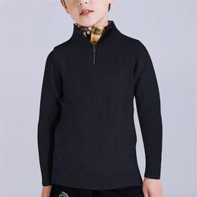 img 2 attached to Stay Stylish and Comfy: Fanient Boys Knit Sweater for Fall/Winter, Ages 3-10