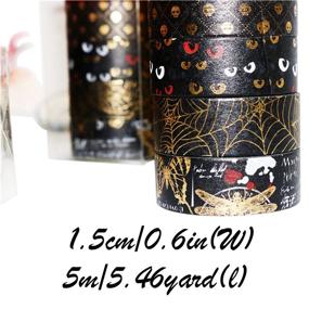 img 3 attached to VEYLIN 6 Rolls Halloween Washi Tape: Gold Shiny Decorative Masking Tape for Stunning Gift Wrappings