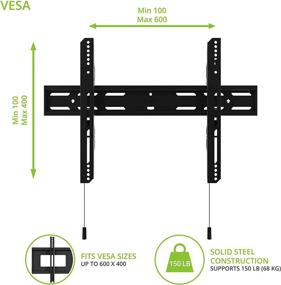 img 3 attached to 📺 Kanto PF300 Fixed TV Mount: Securely Mount 32"-90" TVs, 150lb Capacity, VESA 100x100 to 600x400, Wide Wall Plate, Leveling & Lockable Arms, Quick-Release Cords, Sleek Low Profile Design