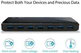 img 1 attached to 🔌 TP-Link Powered USB Hub 3.0: 7 портов USB 3.0 для передачи данных, 2 порта Smart Charging USB | Совместим с Windows, Mac, Chrome и Linux | Кнопка включения/выключения, адаптер питания 12V/4A (UH720)