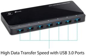 img 3 attached to 🔌 TP-Link Powered USB Hub 3.0: 7 портов USB 3.0 для передачи данных, 2 порта Smart Charging USB | Совместим с Windows, Mac, Chrome и Linux | Кнопка включения/выключения, адаптер питания 12V/4A (UH720)