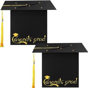 img 2 attached to Gejoy 2-Pack Graduation Card Holder Box with Tassel for Graduation Party - Ideal Card Storage for Graduates