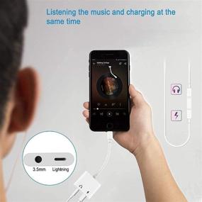 img 1 attached to 🎧 Два адаптера для наушников Apple MFi Certified для iPhone - Lightning to 3.5mm AUX Audio + Charger Splitter - поддержка звонков + управление музыкой - совместим с iPhone 12/11/XS/XR/X 8 7/iPad