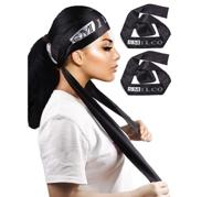 🧣 satin edge laying scarf wrap: 58 x 3 inches hair wig grip band for women – lace frontal wigs, makeup, facial, sport, yoga (2pcs) logo