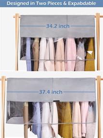 img 3 attached to 👗 Keep Your Wardrobe Fresh: SLEEPING LAMB Expandable Hanging Closet Cover for Coats, Suits, and Dresses, Grey