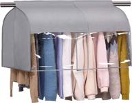 👗 keep your wardrobe fresh: sleeping lamb expandable hanging closet cover for coats, suits, and dresses, grey логотип