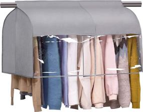 img 4 attached to 👗 Keep Your Wardrobe Fresh: SLEEPING LAMB Expandable Hanging Closet Cover for Coats, Suits, and Dresses, Grey