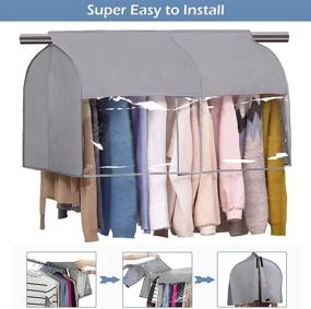 img 1 attached to 👗 Keep Your Wardrobe Fresh: SLEEPING LAMB Expandable Hanging Closet Cover for Coats, Suits, and Dresses, Grey