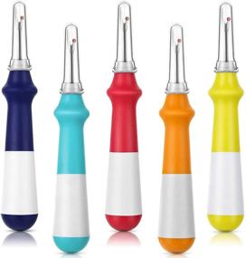 img 4 attached to 🧵 Colorful Seam Ripper Set: A Handy Tool for Sewing, Crafting, and Embroidery - Mudder 5 Pieces