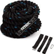 gse games & sports expert poly dacron battle ropes kit - 30ft/40ft/50ft, strap included. ideal for home gym & outdoor strength training, workout exercise rope logo