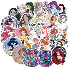 img 4 attached to 👑 100 Pieces Disney Princess Vinyl Waterproof Stickers for Water Bottles, Cups, Laptops, Guitars, Cars, Motorcycles, Bikes, Skateboards, Luggage, Boxes – Graffiti Patches for Enhanced SEO