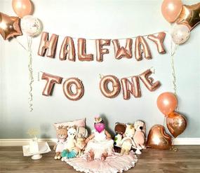 img 3 attached to 🎉 Half Way To One: 15 PCS JeVenis Rose Gold Banner & Decorations Set for Girl's 1/2 Birthday Celebration