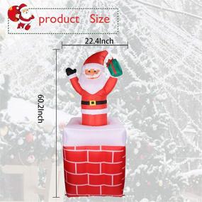 img 2 attached to 🎅 WONDER GARDEN 5FT Santa Claus Inflatable Model - Christmas Decoration with Chimney | Christmas Inflatable for Yard or Garden