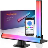 🎮 magiacous smart rgb flow gaming light bar - 19 scene & music modes, bluetooth app remote control tv backlight - perfect for gaming setup, entertainment, pc, and room decoration логотип