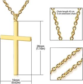 img 2 attached to 18-Inch Simple Smooth Cross Pendant Necklace - Fashion Jewelry for Enhanced SEO