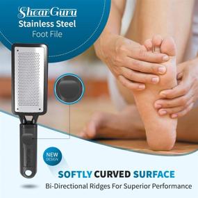 img 2 attached to ShearGuru Premium Curved Pedicure Foot Rasp & Scrubber - Effectively Exfoliates Dead Skin and Calluses to Powder - Top Foot Care Pedicure Grater/Metal Surface Tool for Removing Tough Heel Skin - Callous Removers