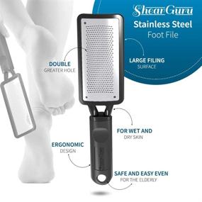 img 3 attached to ShearGuru Premium Curved Pedicure Foot Rasp & Scrubber - Effectively Exfoliates Dead Skin and Calluses to Powder - Top Foot Care Pedicure Grater/Metal Surface Tool for Removing Tough Heel Skin - Callous Removers