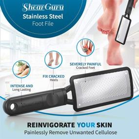 img 1 attached to ShearGuru Premium Curved Pedicure Foot Rasp & Scrubber - Effectively Exfoliates Dead Skin and Calluses to Powder - Top Foot Care Pedicure Grater/Metal Surface Tool for Removing Tough Heel Skin - Callous Removers