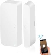 smart wifi door and window sensors - white, no hub needed, wireless design, instant alerts, 2.4 ghz wi-fi required, alexa and google assistant compatible, home security logo