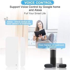 img 2 attached to Smart WiFi Door and Window Sensors - White, No Hub Needed, Wireless Design, Instant Alerts, 2.4 GHz Wi-Fi Required, Alexa and Google Assistant Compatible, Home Security