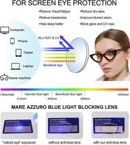 img 3 attached to 👓 MARE AZZURO Blue Light Blocking Cateye Computer Reading Glasses for Women - Anti UV Eye Strain Relief and Enhanced Vision