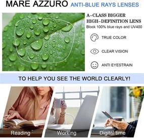 img 1 attached to 👓 MARE AZZURO Blue Light Blocking Cateye Computer Reading Glasses for Women - Anti UV Eye Strain Relief and Enhanced Vision