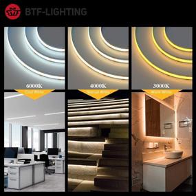 img 2 attached to 🔆 BTF-LIGHTING FCOB Flexible High Density LED Strip 3.2FT/1m 360LEDs 14W DC24V Warm White 3000K 90 Ra 8mm Width PCB Dimmable Deformable LED Ribbon for Indoor Bedroom Kitchen Home Decoration