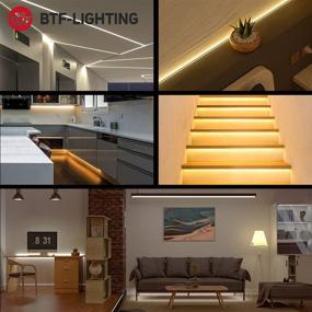 img 3 attached to 🔆 BTF-LIGHTING FCOB Flexible High Density LED Strip 3.2FT/1m 360LEDs 14W DC24V Warm White 3000K 90 Ra 8mm Width PCB Dimmable Deformable LED Ribbon for Indoor Bedroom Kitchen Home Decoration