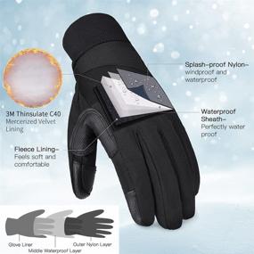 img 2 attached to Waterproof Winter Gloves Man Woman