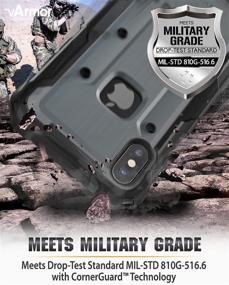 img 2 attached to 📱 Vena vArmor Rugged Case for iPhone X/XS (5.8") - Military Grade Drop Protection, Holster Belt Clip with Kickstand - Space Gray