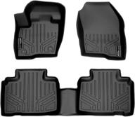 🚗 custom fit floor mats set for ford edge 2015-2021 - smartliner, 2 row liner in elite black logo