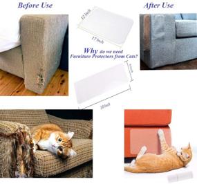 img 1 attached to 🐈 8-Piece Cat Furniture Protectors Set - Cat Scratch Deterrent - Couch Protector: 4-Pack X-Large (17"L x 12"W) + 4-Pack Large (18"L x 9"W) - Effective Cat Repellent for Furniture, Prevent Pets from Scratching Couch