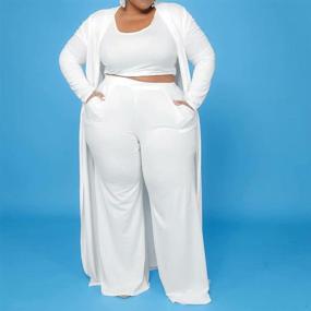 img 3 attached to Plus Size Piece Sweatsuits Women