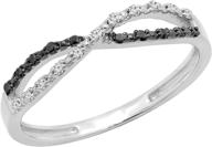 💎 dazzlingrock collection 0.10 carat (ctw) white &amp; black diamond infinity swirl wedding anniversary band, 1/10 ct, sterling silver - boosted seo logo