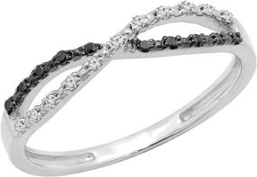 img 4 attached to 💎 Dazzlingrock Collection 0.10 Carat (ctw) White &amp; Black Diamond Infinity Swirl Wedding Anniversary Band, 1/10 CT, Sterling Silver - Boosted SEO