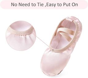 img 1 attached to 🎀 STELLE Ballet Slippers Gymnastics Shoes with Ribbon for Girls - Athletic Footwear