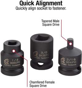 img 2 attached to 🔧 Высококачественный набор головок для пробок Sunex 3841, 11 предметов, SAE, 3/8 дюйма привод по трубам, 7/16"-5/8", изготовлен из Cr-Mo стали с конусным мужским квадратным приводом, скосованным женским квадратным приводом и надежным хранилищем