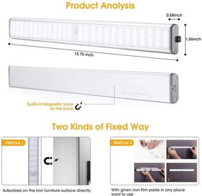 img 2 attached to Moston Super Bright Rechargeable Closet Lights: 78LED, Homelife Motion Sensor LED Light Under Cabinet Stick-on Anywhere with Built-in Magnetic - Ultimate Lighting Solution!