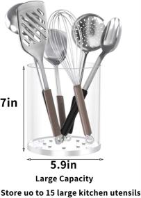 img 2 attached to ✨ Highly Durable AITEE Kitchen Utensil Holder: Transparent Countertop Crock with Acrylic Material to Prevent Fragility and Rust – Stable and Wobble-free Cooking Utensil Organizer for Kitchen Utensils