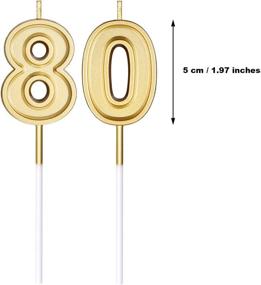 img 3 attached to 🎂 Gold 80th Birthday Cake Numeral Candles - Happy Birthday & Anniversary Celebration Decoration Supplies