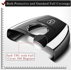 img 2 attached to 🔑 TPU Full Protection Key Fob Shell for Mercedes Benz C E M S CLS CLK GLK GLC G Class, Key Fob Cover & Case, Compatible with Keyless Smart Key Fob - Sliver Edition