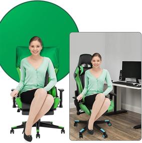 img 3 attached to 📸 Double-Sided Collapsible Webcam Background - WENMER Green/Blue 3.6ft Portable Screen Backdrop for Photography Studio, Video Chats, Skype, Web Conference, Zoom Streaming - 2-in-1 Chair Screen