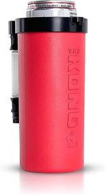 img 1 attached to 🧃 Portable Can or Bottle Cooler/Cup with Detachable, Expandable Hose for Drink Funneling - Skinny Can Kong (Red)