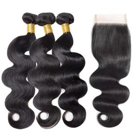 img 3 attached to Bundles Closure Brazilian Virgin Natural Hair Care