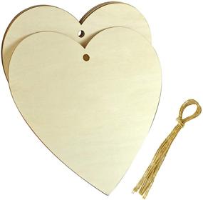 img 4 attached to ❤️ obmwang Natural Wooden Hearts: Large 11.5 x 11Inch Wood Heart Slices for Valentine's Day, Weddings, and DIY Crafts