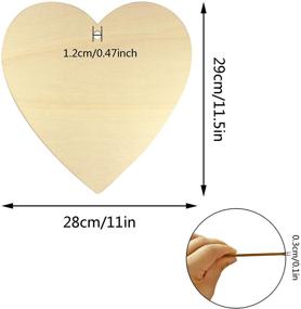 img 3 attached to ❤️ obmwang Natural Wooden Hearts: Large 11.5 x 11Inch Wood Heart Slices for Valentine's Day, Weddings, and DIY Crafts