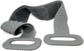 img 4 attached to 🚿 Tried Tru- XL Silicone Back Washer: Ultimate Shower Double Sided Back Scrubber and Massager for Deep Clean Exfoliation. Soft, Lathers Soap - Grey